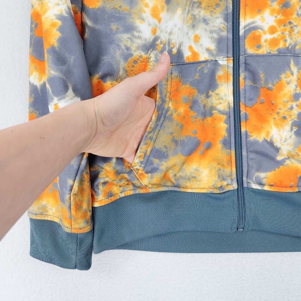 Nike Jacket Boys Large Orange Gray Hoodie Splatter 12/13 Years Youth Full Zip - Picture 4 of 14